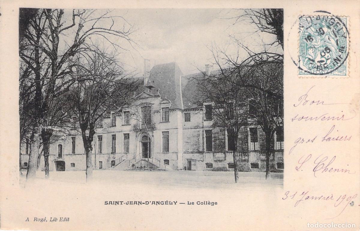 Postais: Postal de Saint-Jean-d'Ang&eacute;ly: Vista del Colegio
