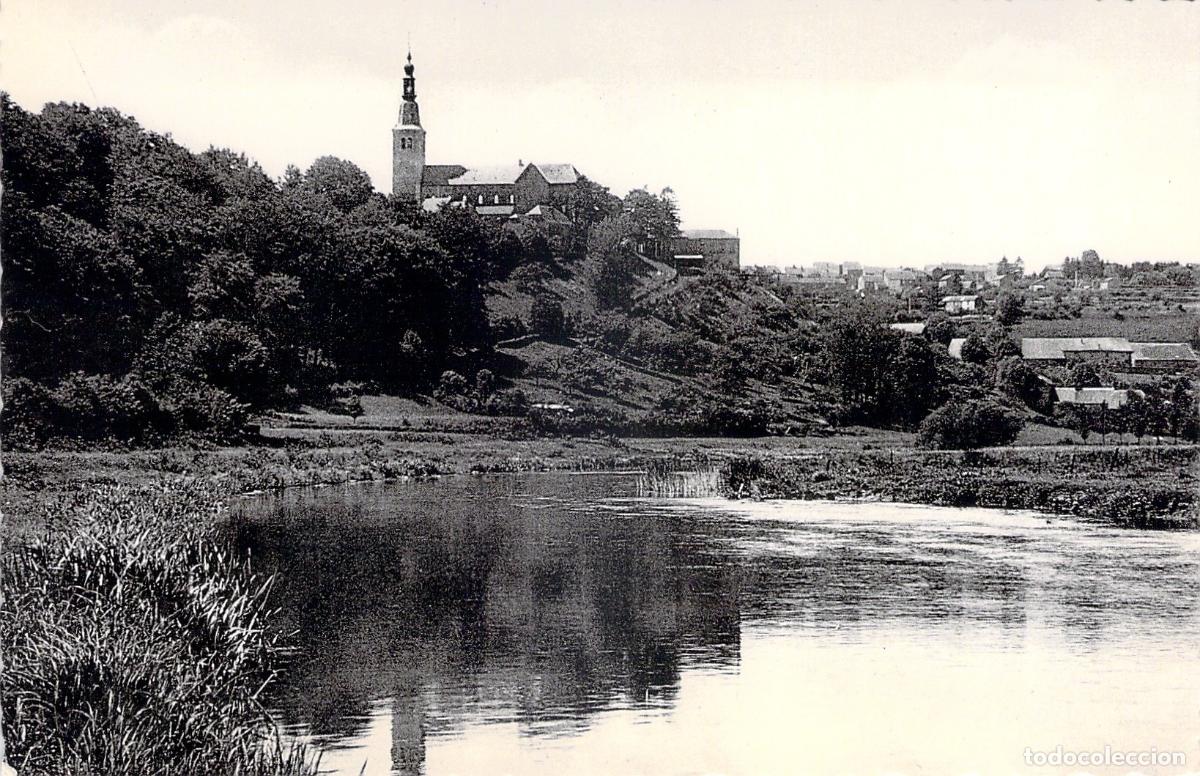 Postais: Postal de Florenville, B&eacute;lgica, vista del r&iacute;o Semois e iglesia