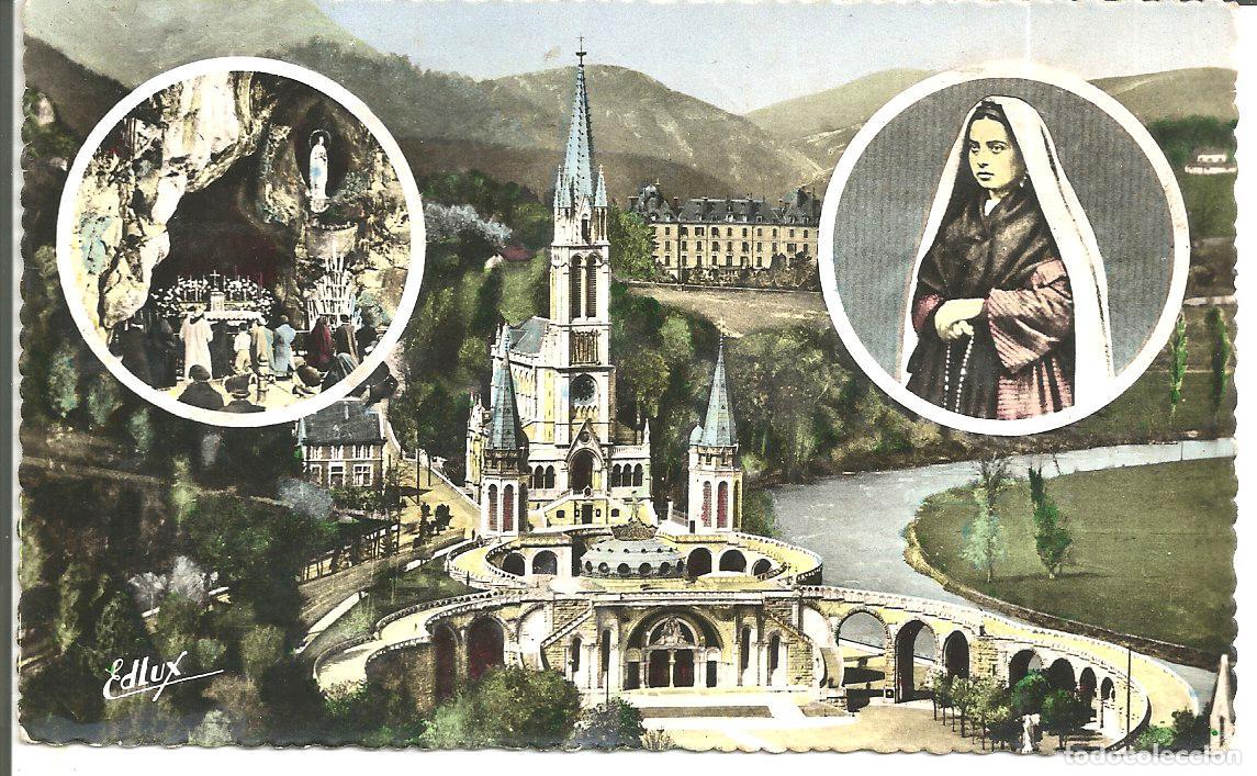 Postcards: POSTAL LOURDES (FRANCIA) - LA BASILIQUE, STE. BERNADETTE ET LA GROTTE MIRACULEUSE -