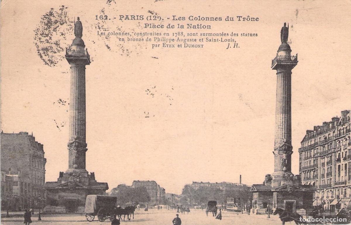 Cartes Postales: Postal de Paris: Les Colonnes du Tr&ocirc;ne en la Place de la Nation