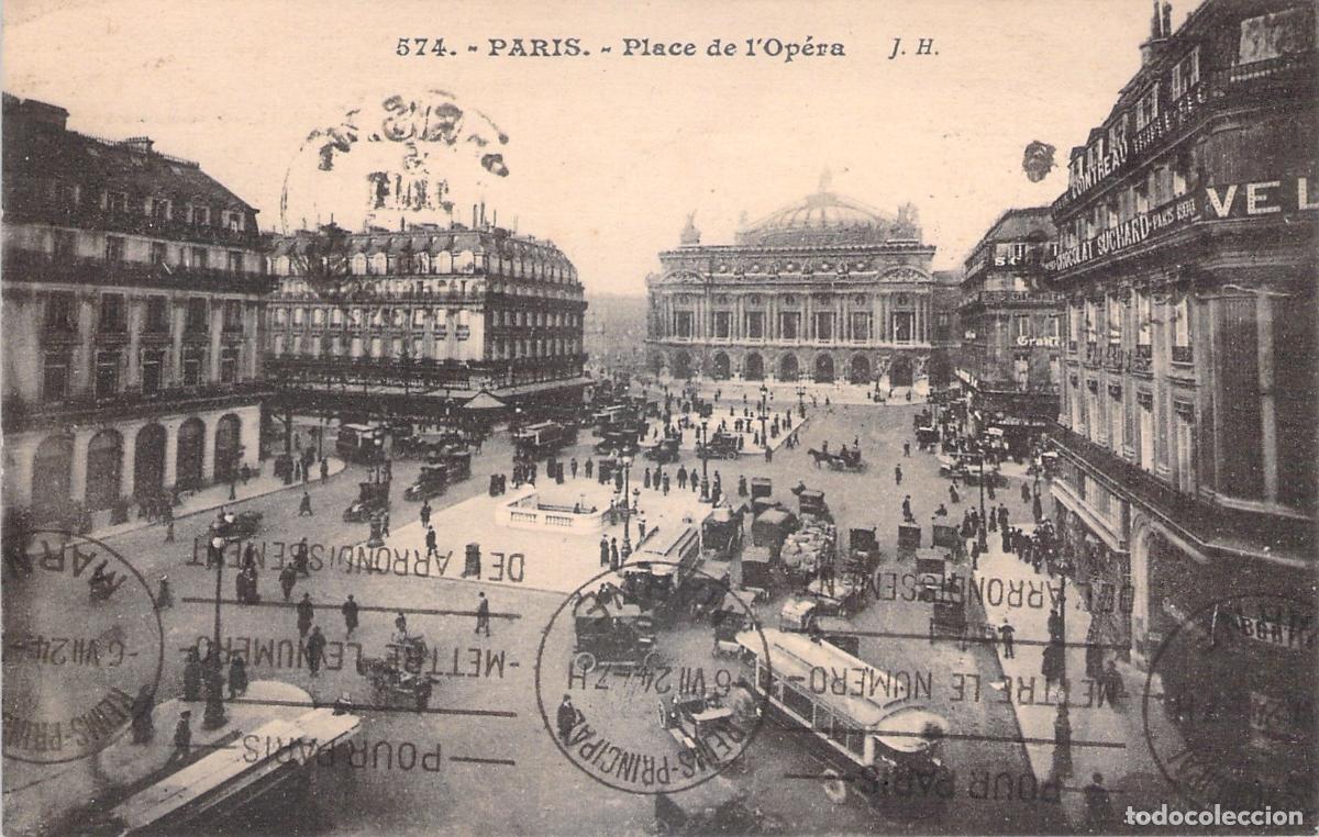 Postales: Postal de la Place de lOp&eacute;ra en Par&iacute;s - Foto 1