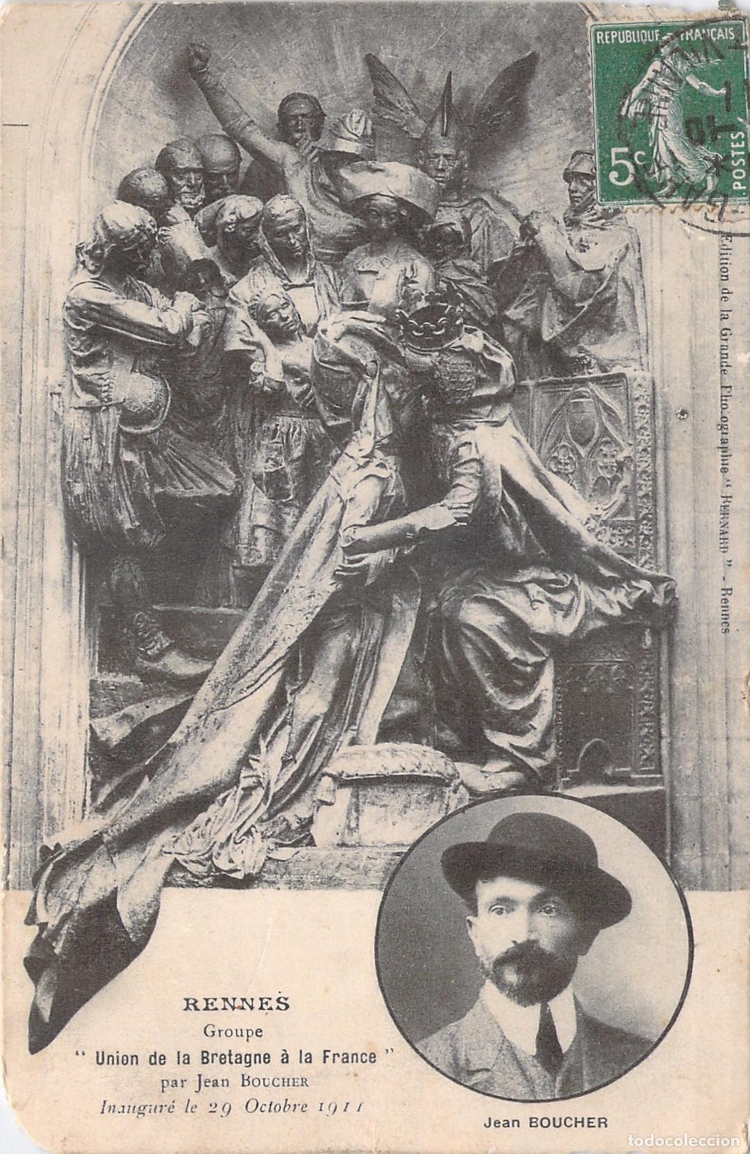 Cartes Postales: Postal de monumento Uni&oacute;n de Breta&ntilde;a a Francia en Rennes