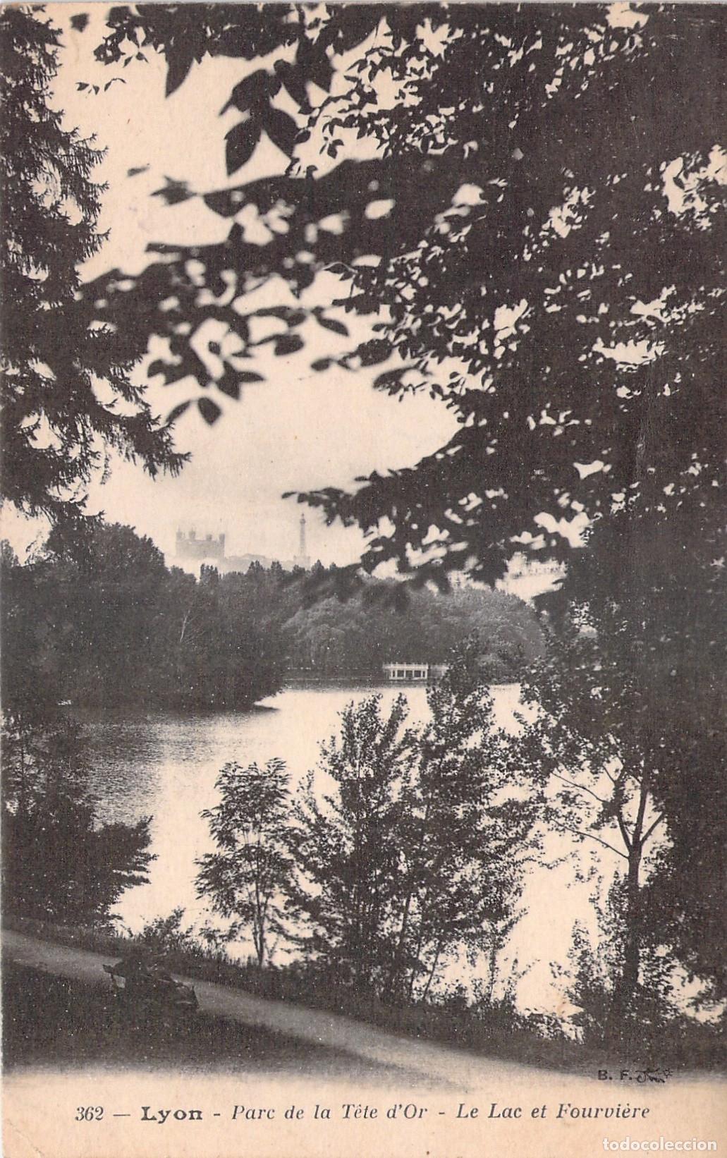 Cartoline: Postal de Lyon, Parc de la T&ecirc;te d'Or, vista del lago