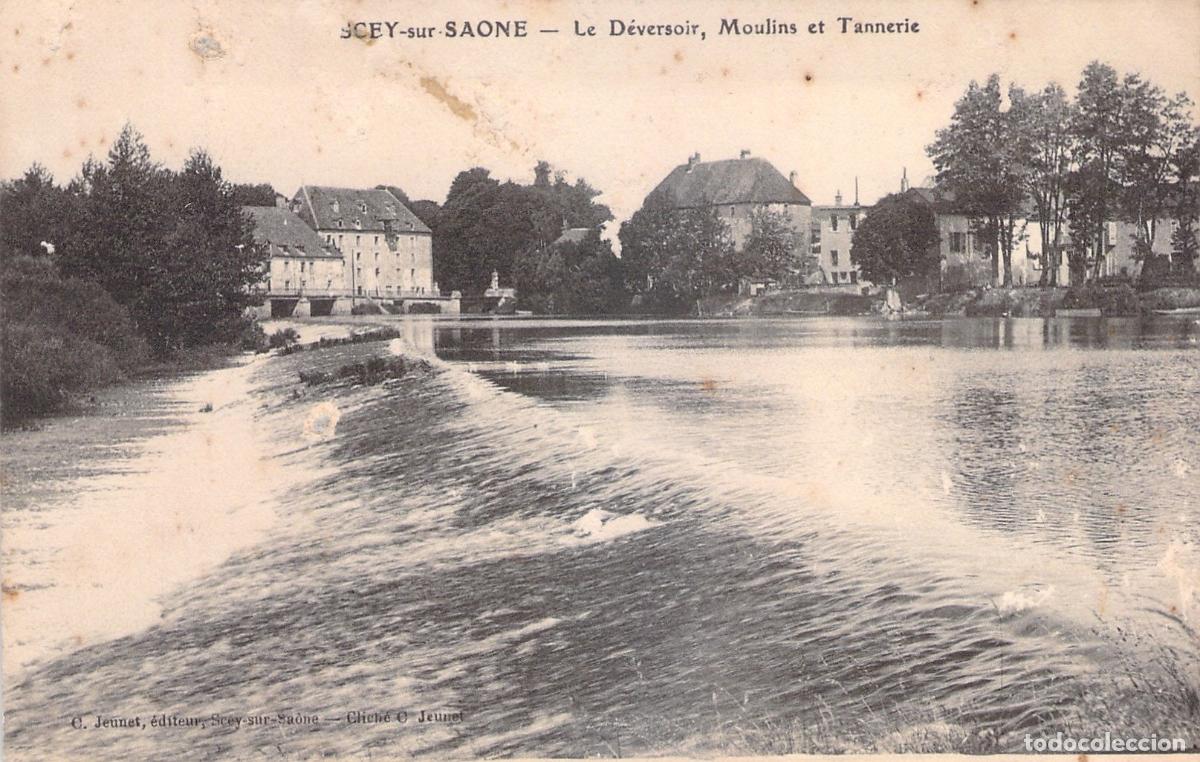 Postkarten: Postal de Scey-sur-Sa&ocirc;ne, Francia: R&iacute;o, Molinos y Curtidur&iacute;a
