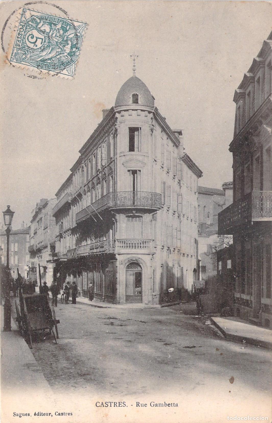 Postkarten: Postal de la Rue Gambetta en Castres, Francia