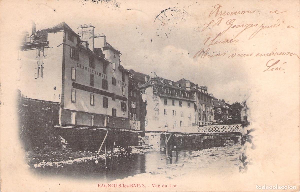 Postkarten: Postal de Bagnols-les-Bains Francia Balneario y Rio