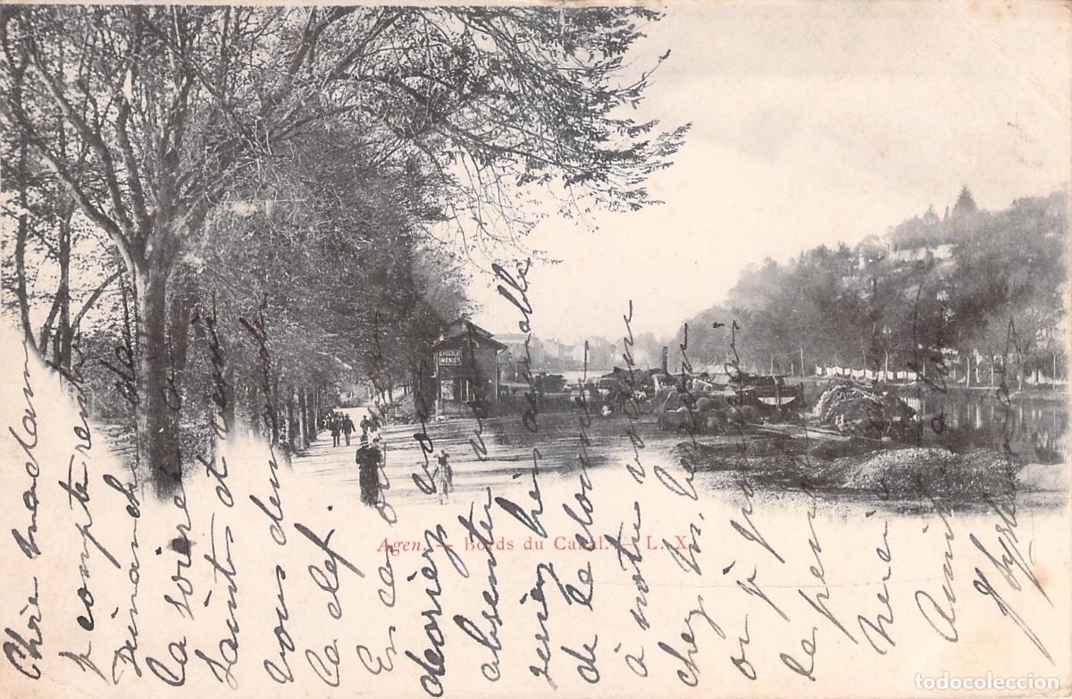 Postkarten: Postal de los bordes del canal en Agen Francia