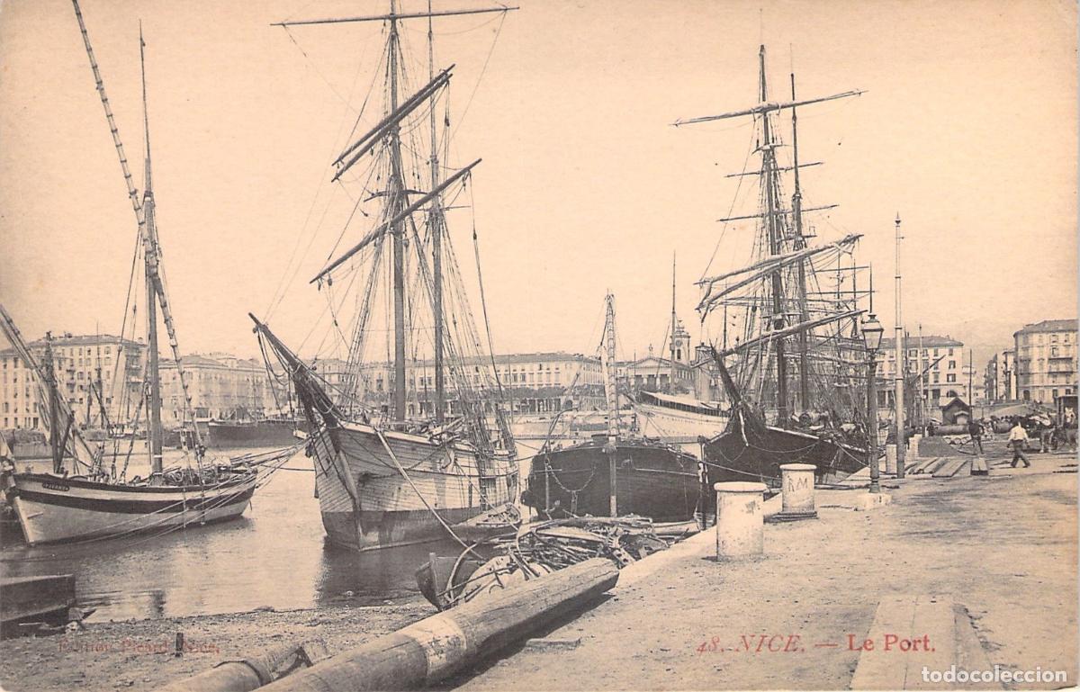 Cartoline: Postal del Puerto de Niza con Veleros en Francia