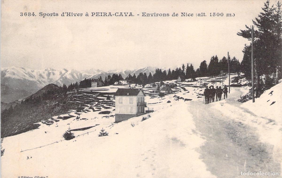 Cartoline: Postal de deportes de invierno en Peira-Cava cerca de Niza