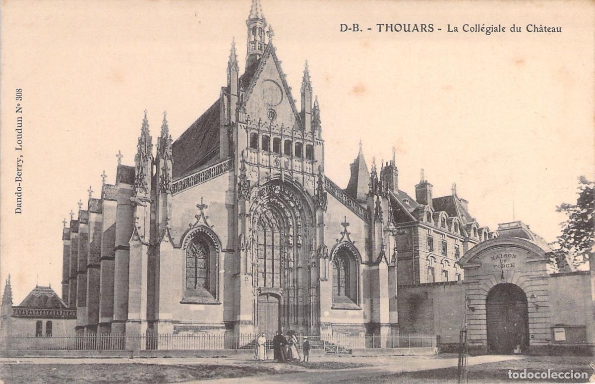 Cartoline: Postal de la Colegiata del Castillo en Thouars, Francia