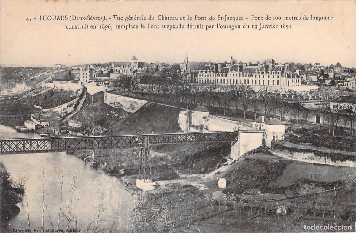 Cartoline: Postal de Thouars Francia Vista del Castillo y el Puente de San Jacques