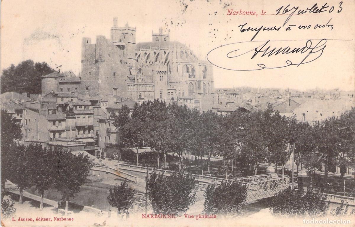 Cartoline: Postal de Narbonne, Vista General de la Ciudad y su Catedral