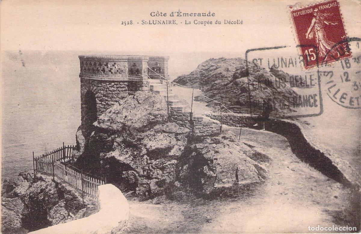 Cartoline: Postal de La Coup&eacute;e del D&eacute;coll&eacute; en St-Lunaire, Breta&ntilde;a