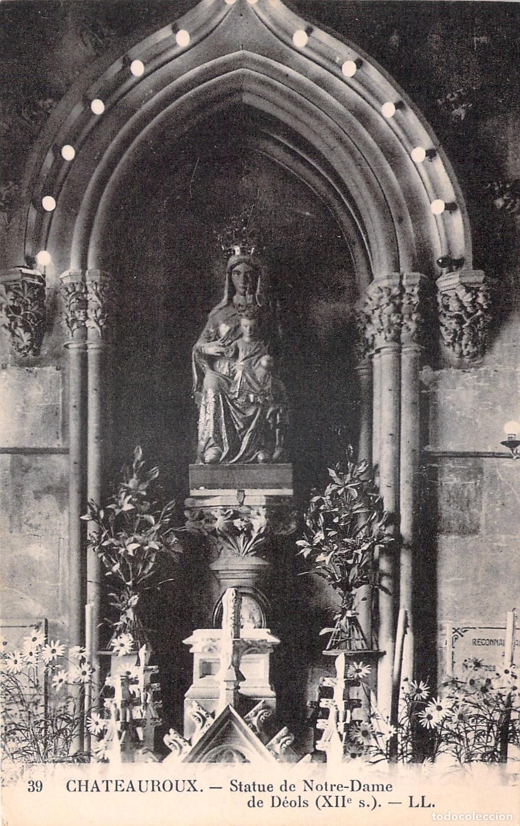 Cartes Postales: Postal de la estatua de Notre-Dame de Deols en Chateauroux