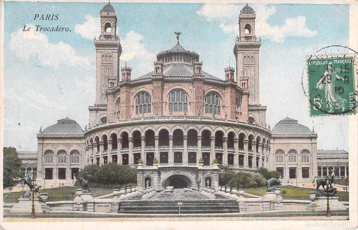 Postkarten: Postal de Par&iacute;s, vista del antiguo Palacio del Trocadero