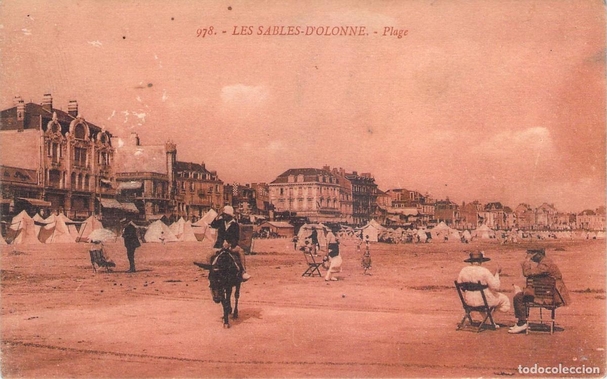 Cartes Postales: Postal de la playa de Les Sables-d'Olonne en Francia