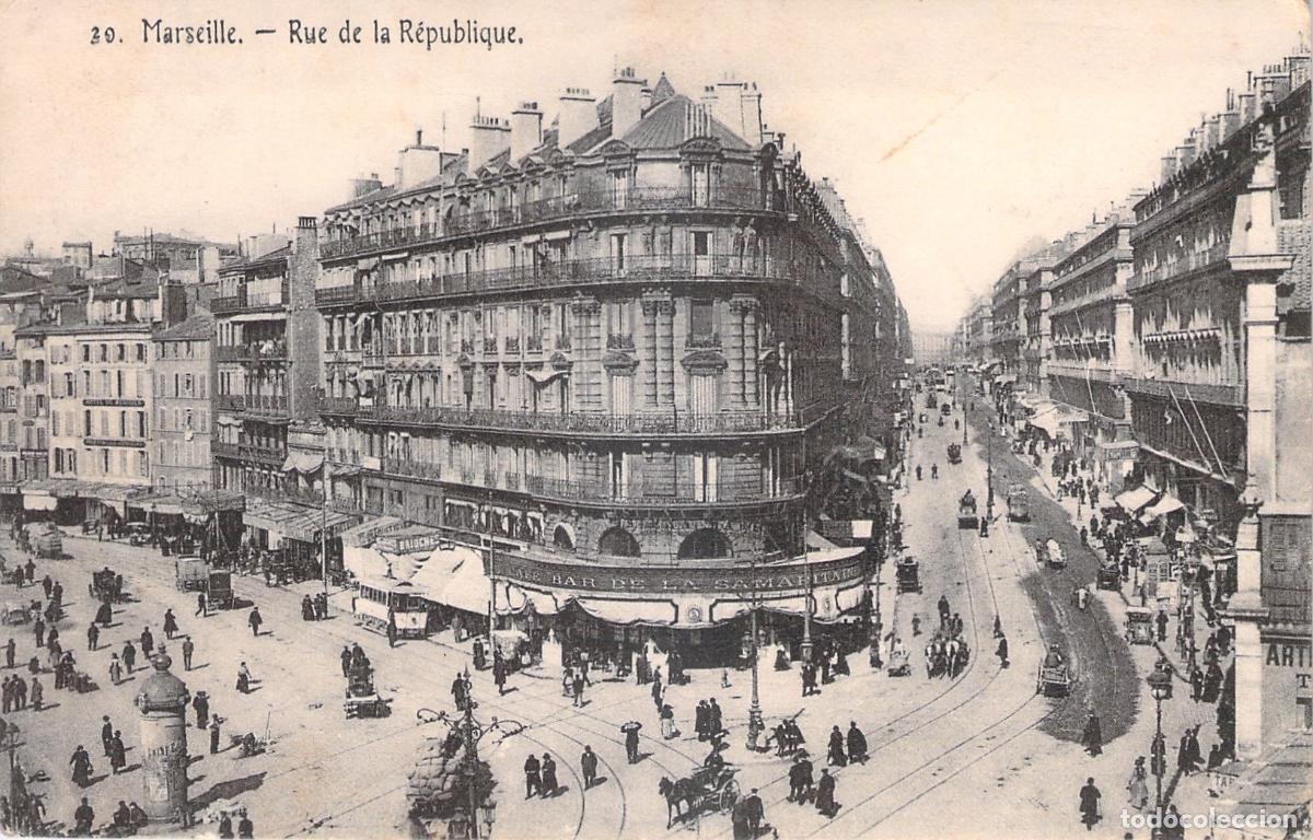Postcards: Postal de la Rue de la R&eacute;publique en Marsella, Francia