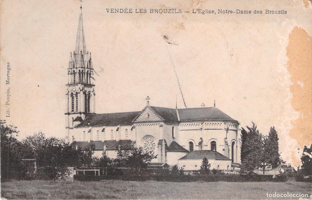 Postais: Postal antigua de la Iglesia Notre-Dame des Brouzils en Vend&eacute;e, Francia
