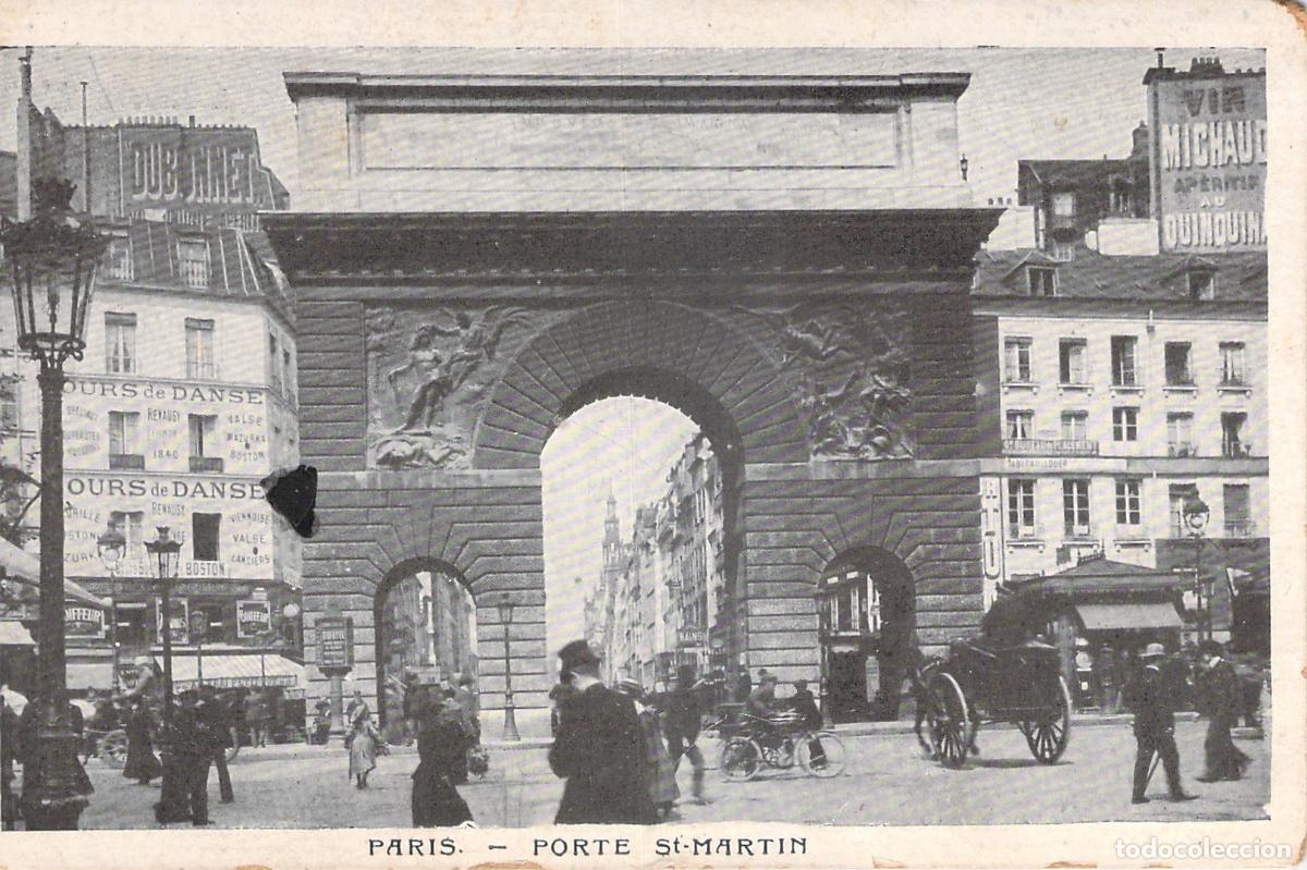 Postkarten: Postal de la Porte Saint-Martin en Par&iacute;s, Francia