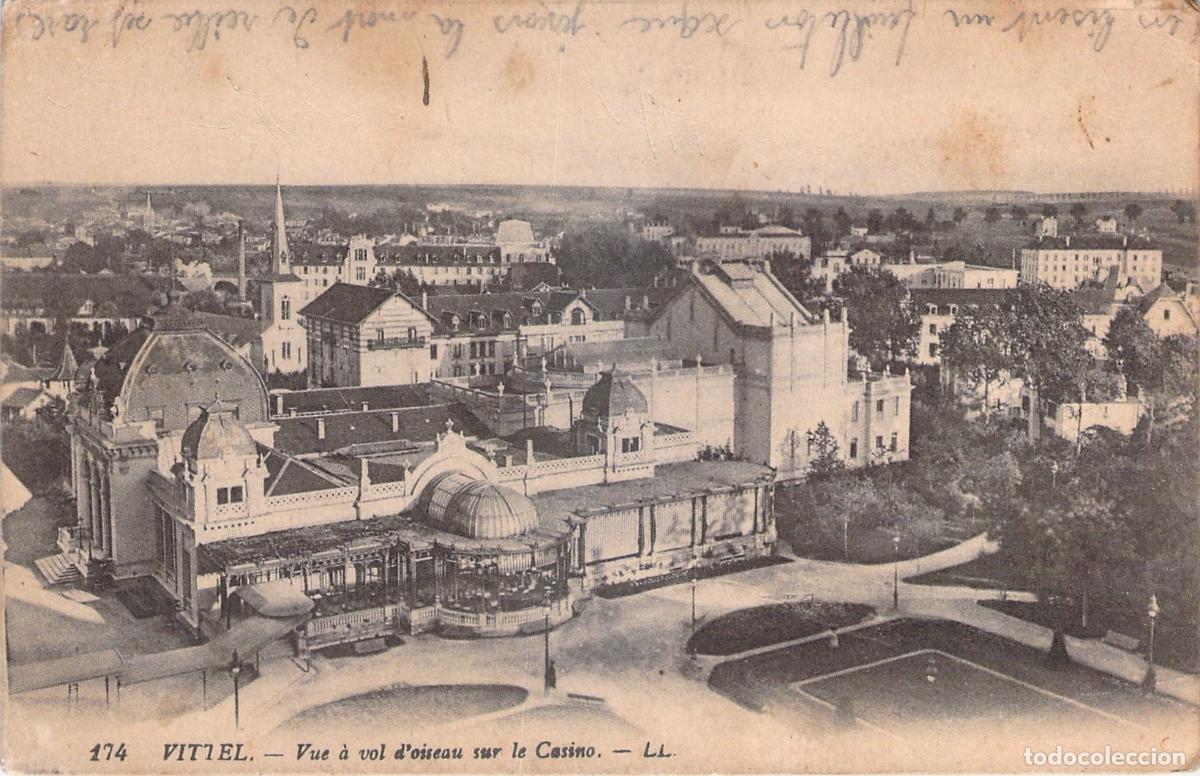 Cartoline: Postal de Vittel con vista a&eacute;rea del Casino