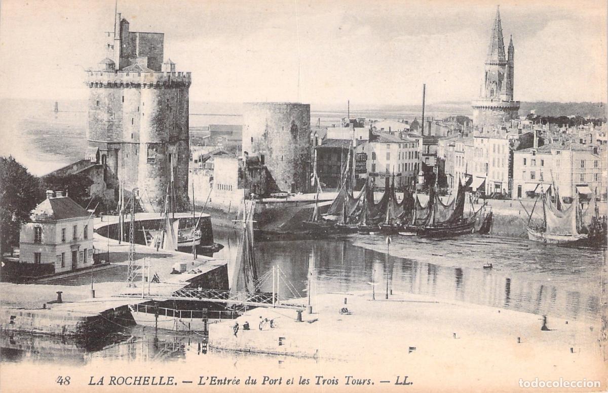 Cartoline: Postal de la entrada del puerto y las Torres en La Rochelle
