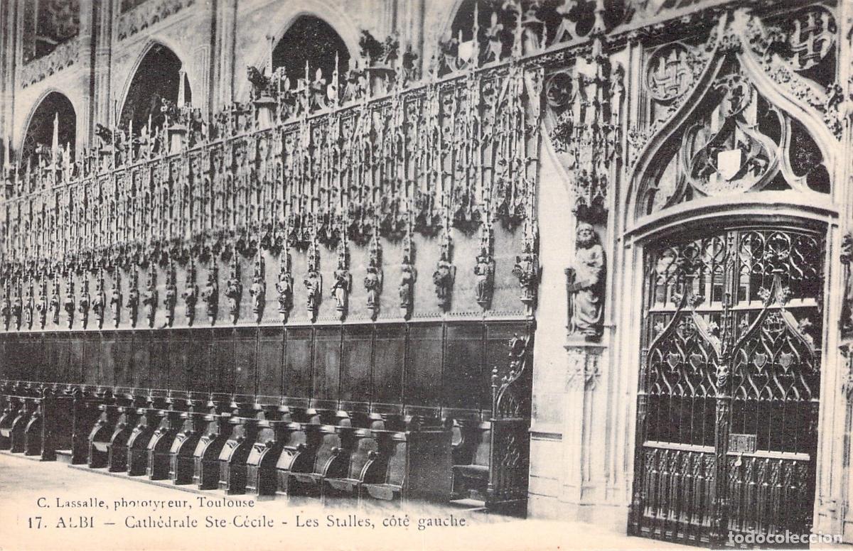 Cartoline: Postal de la Catedral Sainte-C&eacute;cile en Albi, Interior con siller&iacute;a