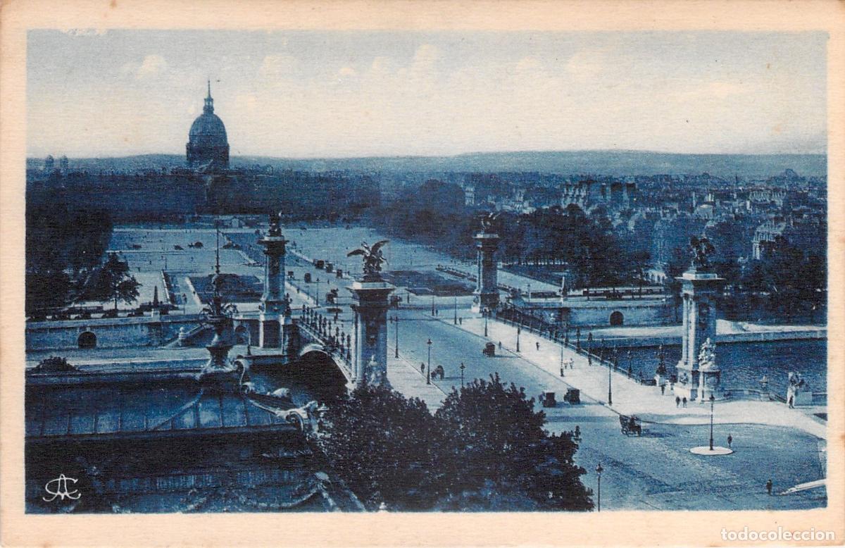 Postales: Postal de Par&iacute;s: Vista panor&aacute;mica del Puente Alejandro III y los Inv&aacute;lidos