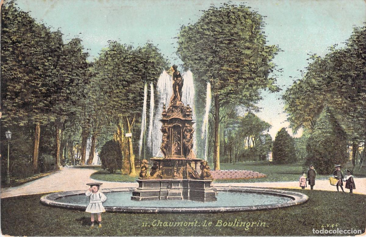 Cartoline: Postal de la fuente Le Boulingrin en Chaumont, Francia
