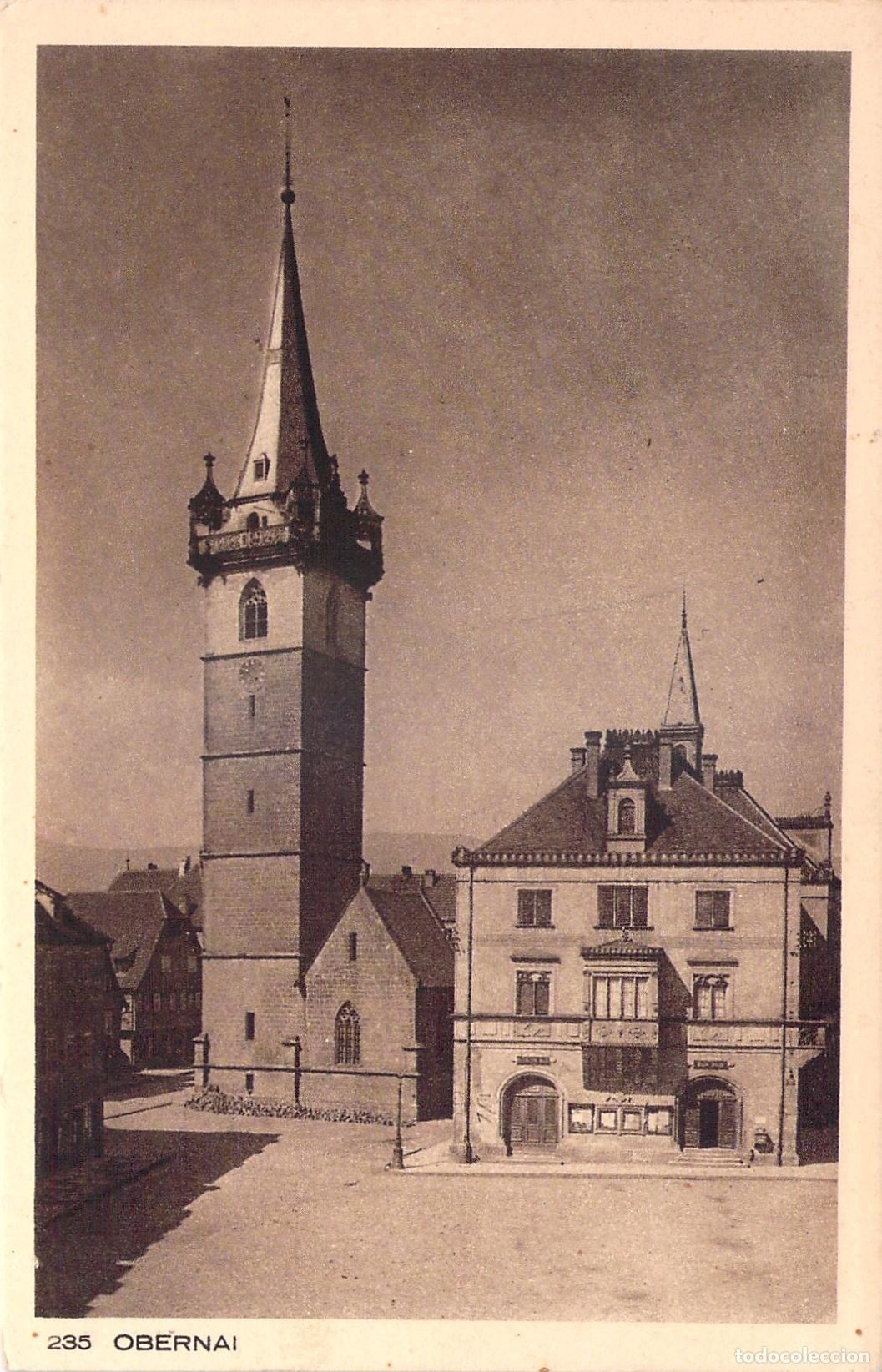 Cartoline: Postal de Obernai Alsacia Kapelturm y Ayuntamiento Francia