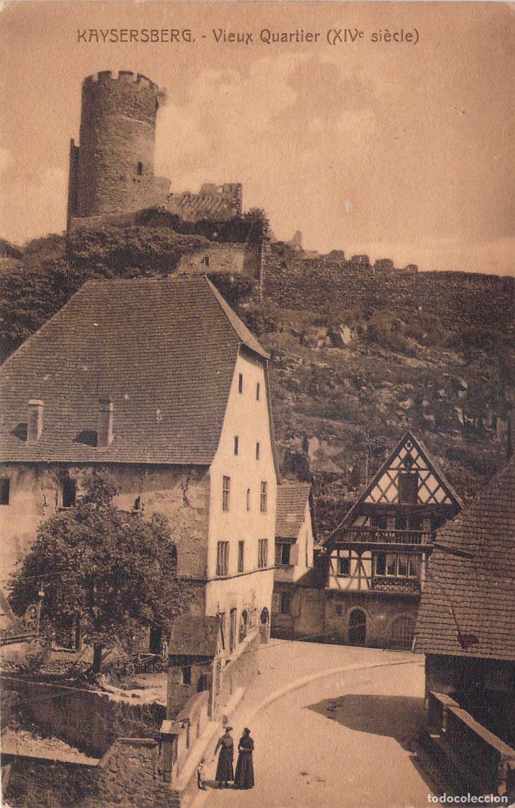 Cartoline: Postal de Kaysersberg Francia con vistas del barrio antiguo y el castillo