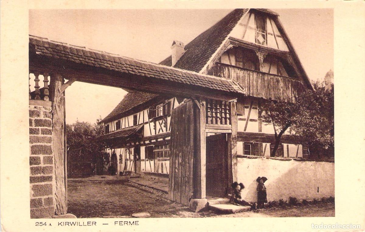 Postkarten: Postal de Kirwiller, arquitectura t&iacute;pica de granja en Alsacia