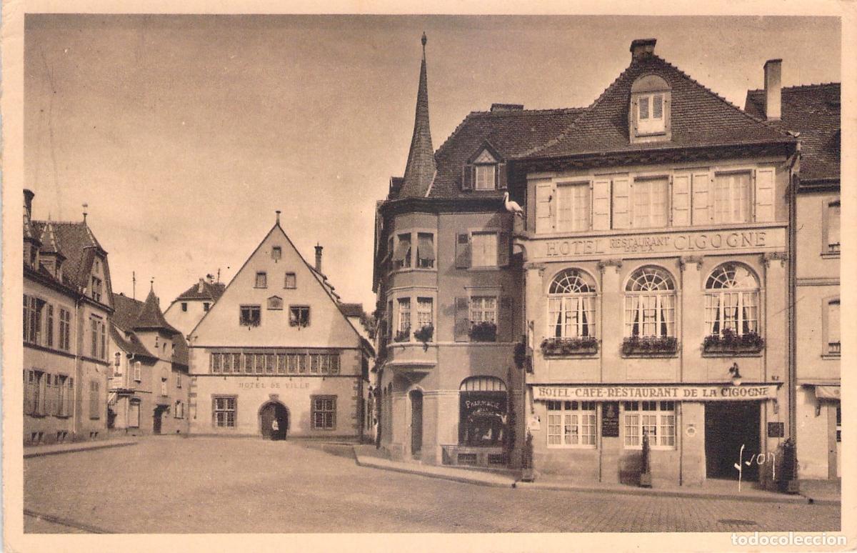 Cartoline: Postal de Munster Francia con el Hotel de la Cigogne