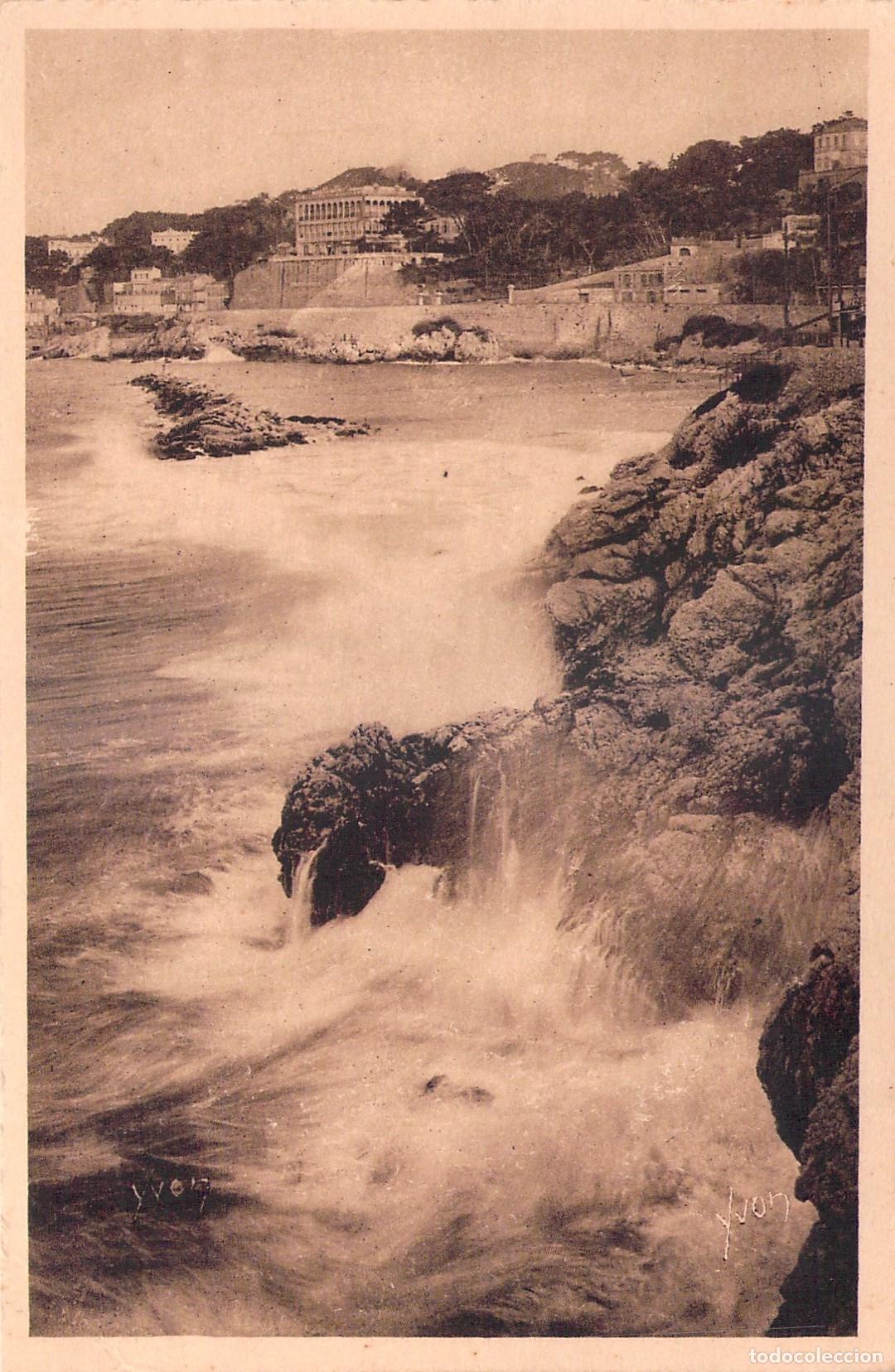 Cartoline: Postal de la Costa en Marseille Francia con Olas en la Corniche