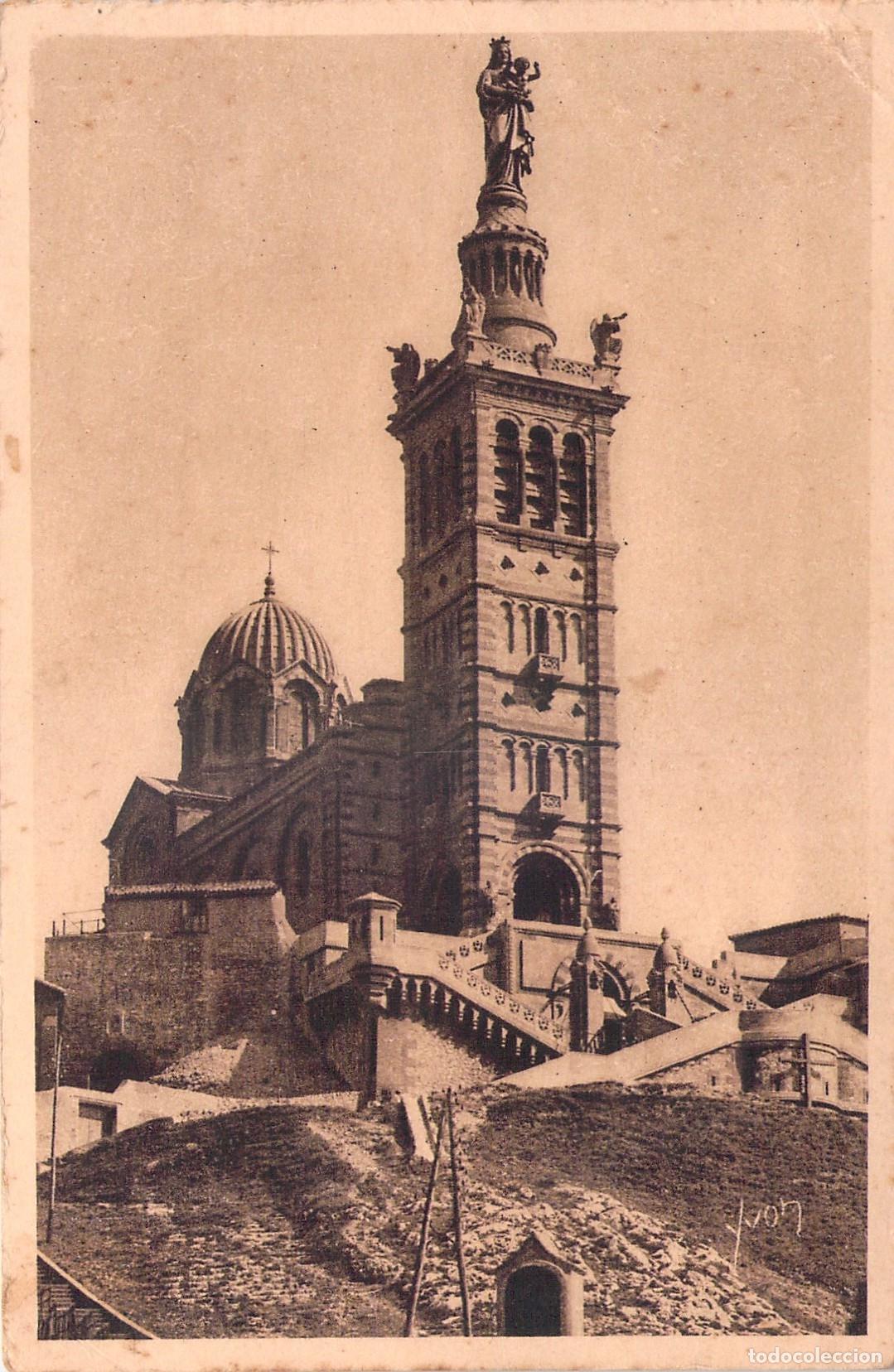 Cartoline: Postal de la Bas&iacute;lica de Notre-Dame de la Garde en Marsella, Francia