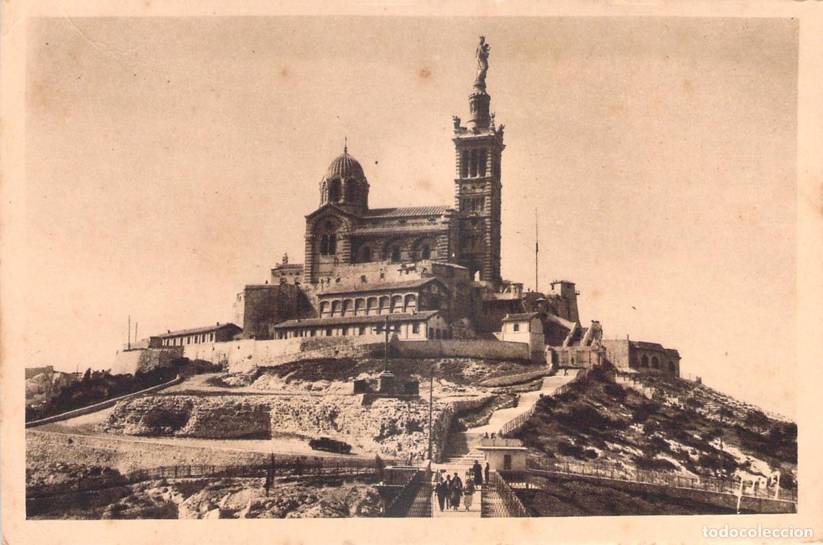 Cartoline: Postal de la Bas&iacute;lica Notre-Dame de la Garde en Marsella, Francia