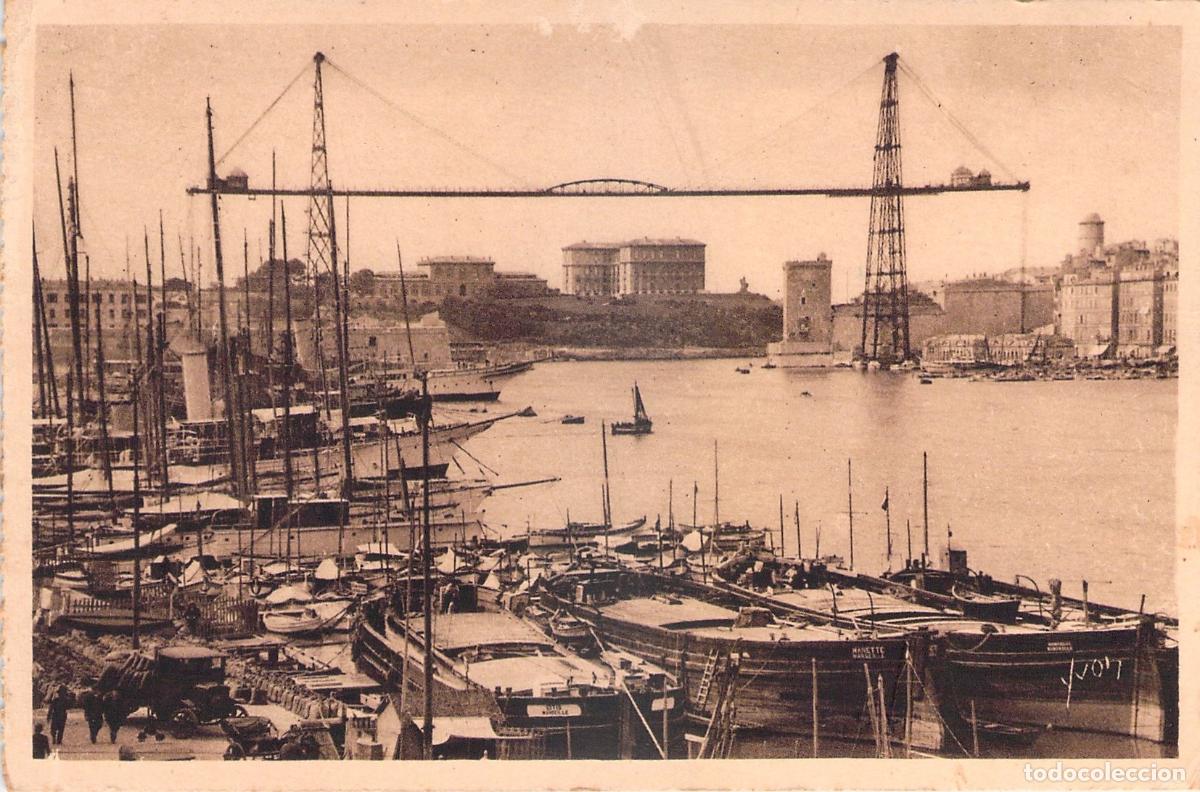Cartoline: Postal de Marsella con el Vieux Port y el puente transbordador