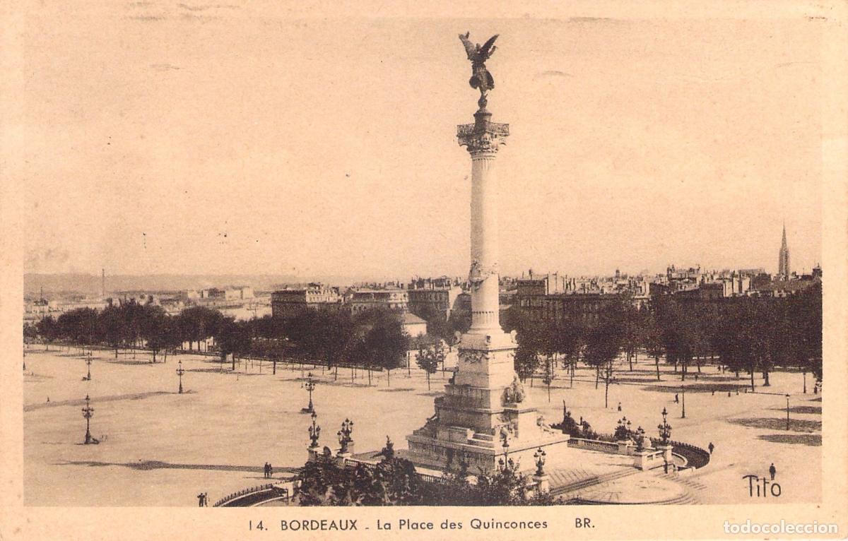 Cartoline: Postal de la Plaza de los Quinconces en Bordeaux