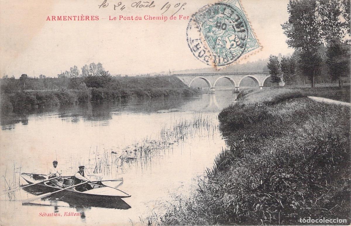 Cartoline: Postal de Armenti&egrave;res Francia Puente del Ferrocarril