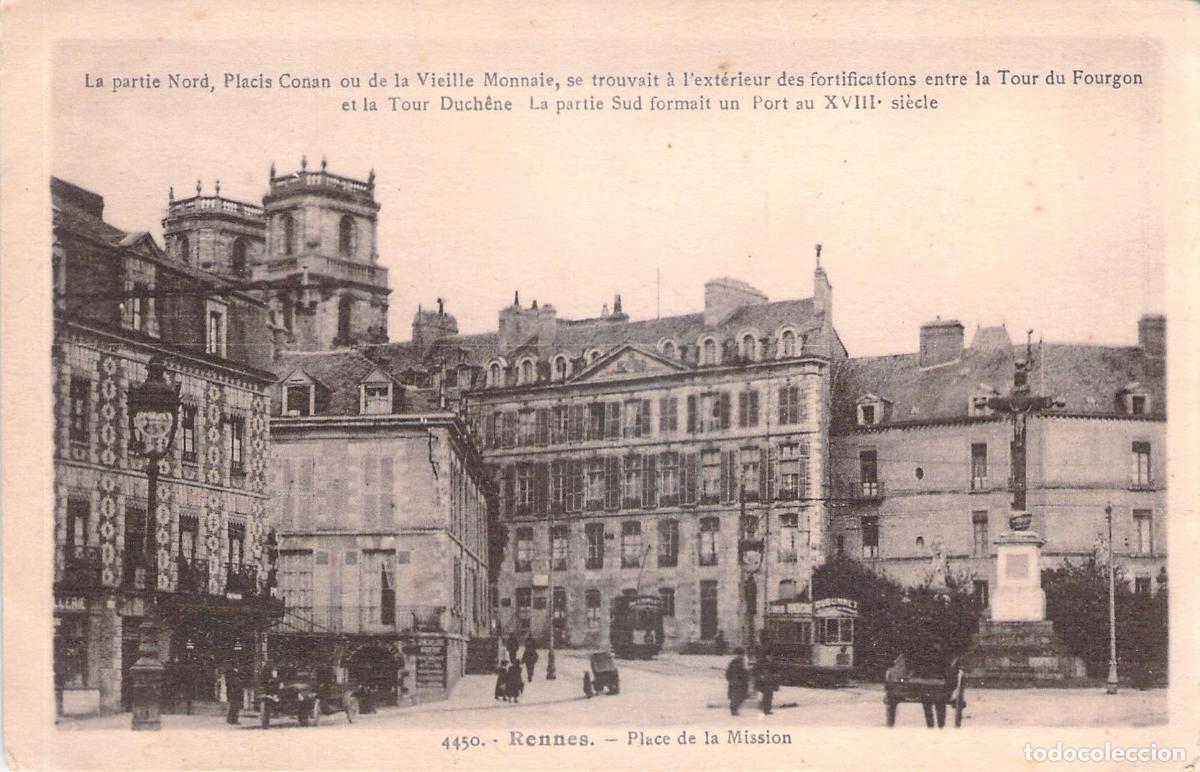 Cartoline: Postal de Rennes Place de la Mission en Francia