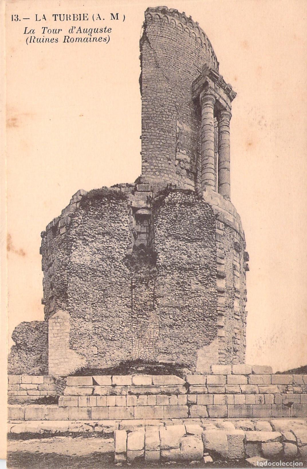 Postales: Postal de La Turbie, Francia, Ruinas Romanas y Puerta del Antiguo Castillo
