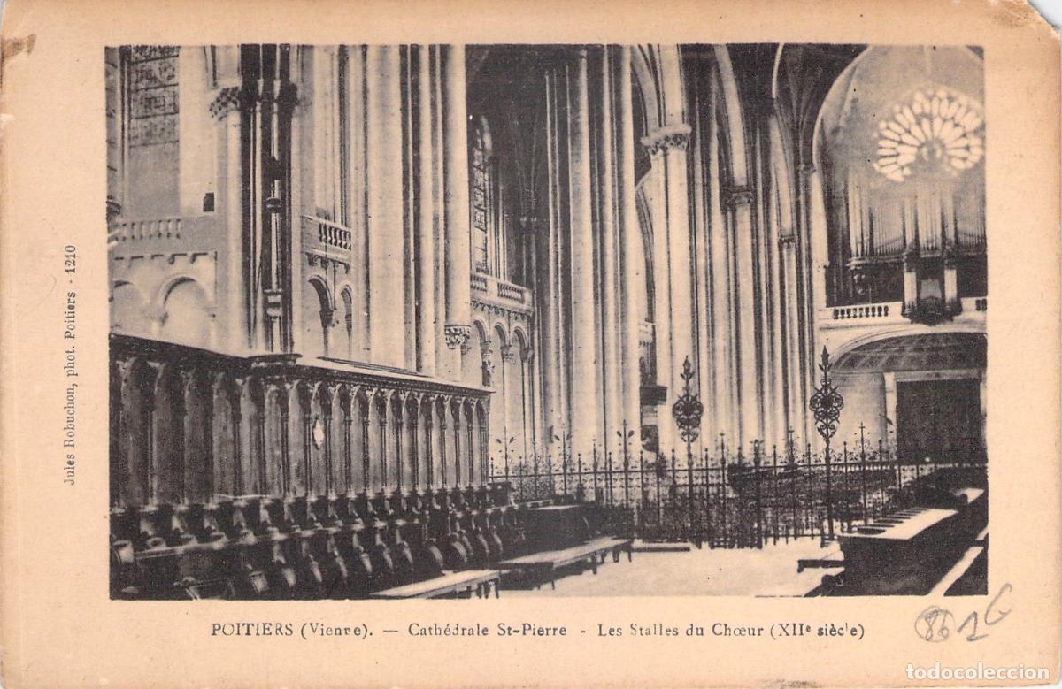 Postales: Postal de la Catedral de Saint-Pierre en Poitiers, Francia