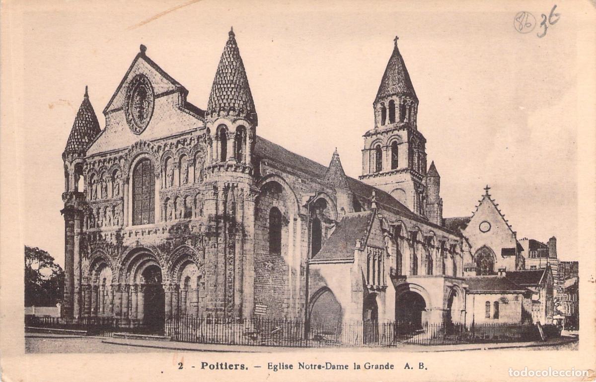 Postales: Postal de la Iglesia Notre-Dame la Grande en Poitiers, Francia