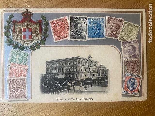 Cartes Postales: Bari. R. Poste e Telegrafi. Postal Circulada 1920 con sellos