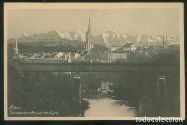 Postkarten: Suiza. BE. Bern. *Eisenbahnbr&uuml;cke und die Alpen* Ed. Phot. Franco-Suisse n&ordm; 2395. Nueva.