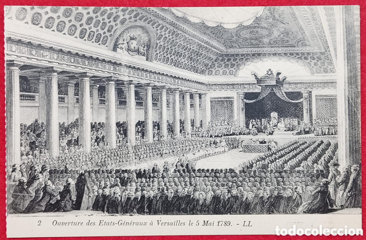 Postkarten: Postal n&deg;2 Apertura de los Estados Generales en Versalles, 5 de mayo 1789 - Serie LL