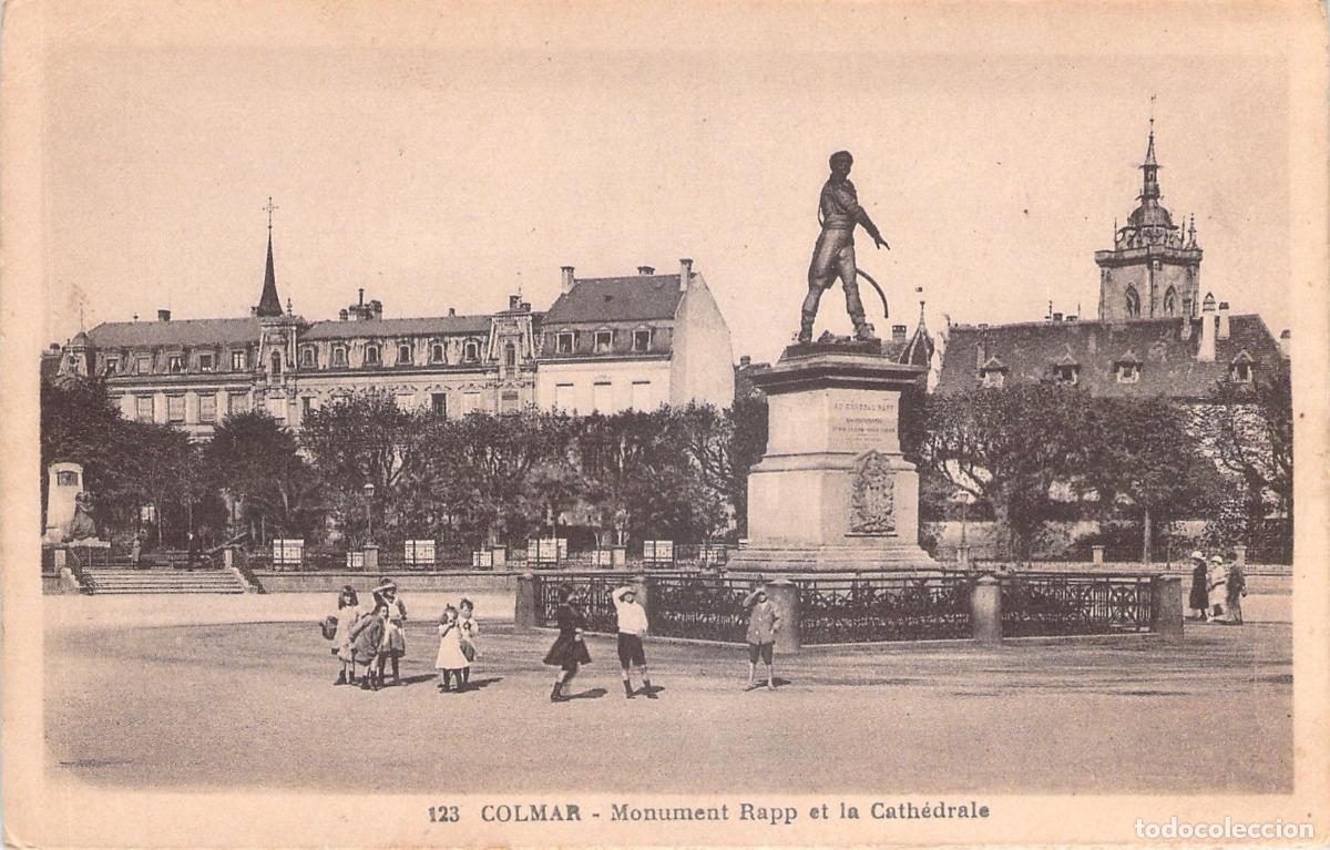 Cartoline: Postal de Colmar Francia Monumento Rapp y Catedral