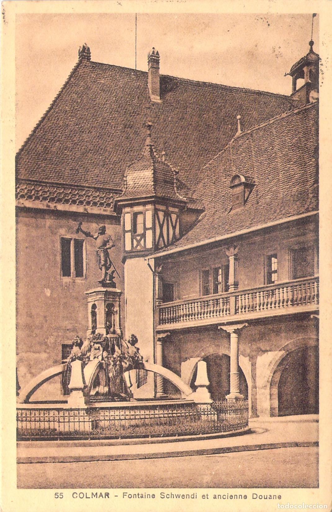 Cartoline: Postal de la Fuente Schwendi y la Antigua Aduana en Colmar, Francia