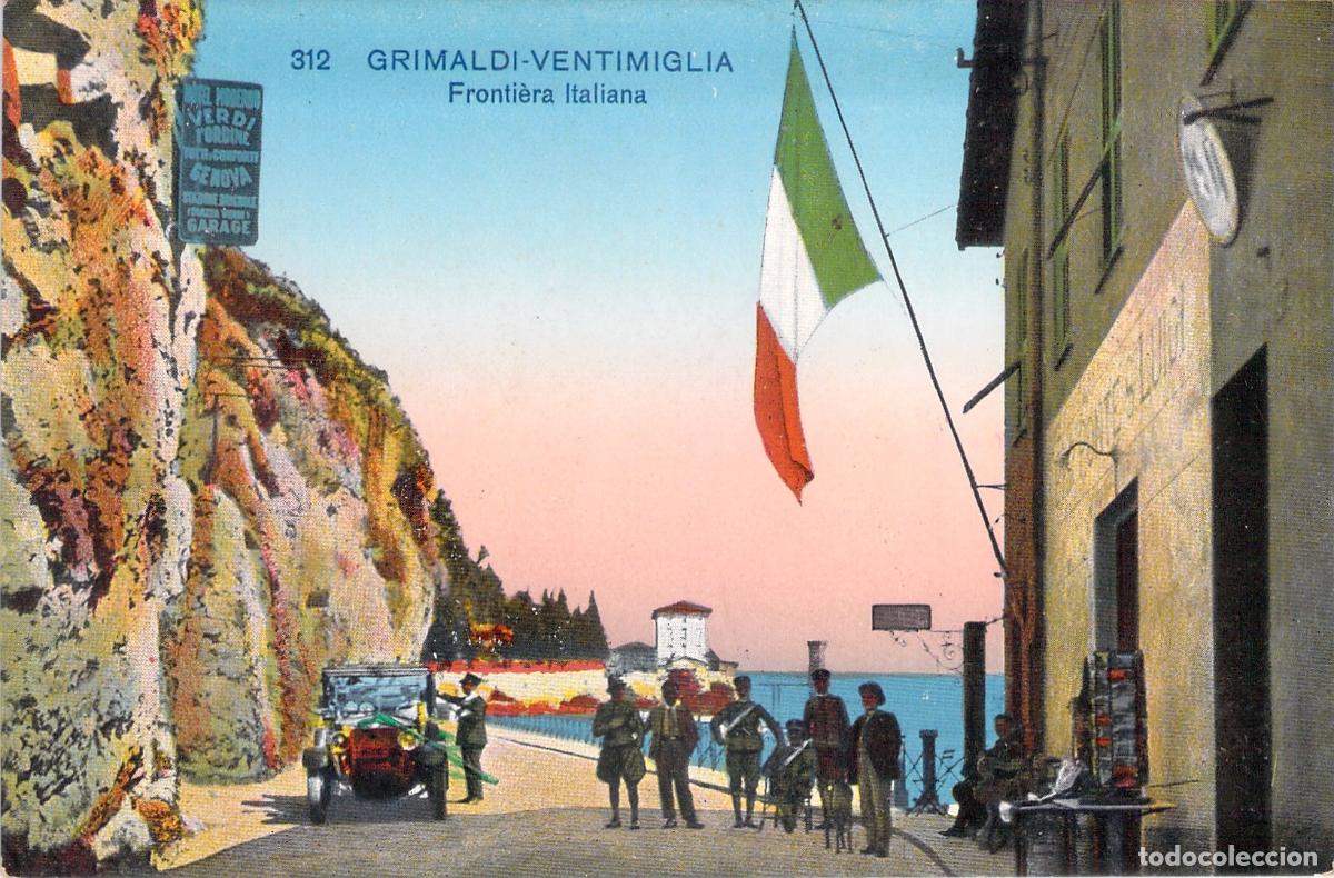 Cartoline: Postal de la frontera italiana en Grimaldi-Ventimiglia