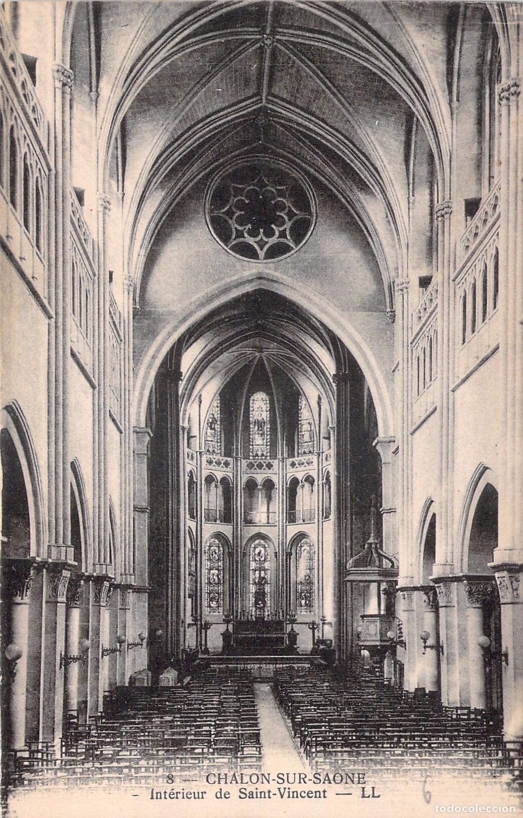 Cartoline: Postal de Chalon-sur-Sa&ocirc;ne, interior de la Catedral de Saint-Vincent