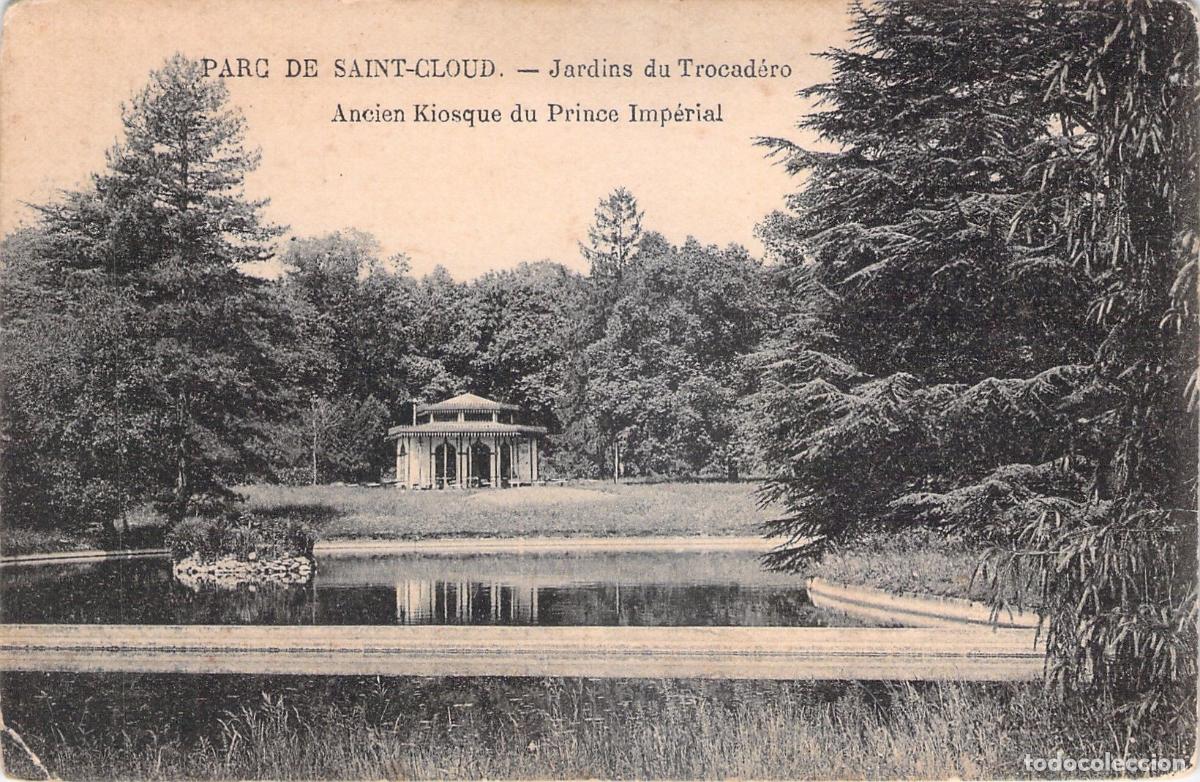 Cartes Postales: Postal del Parque de Saint-Cloud y el Quiosco del Pr&iacute;ncipe Imperial